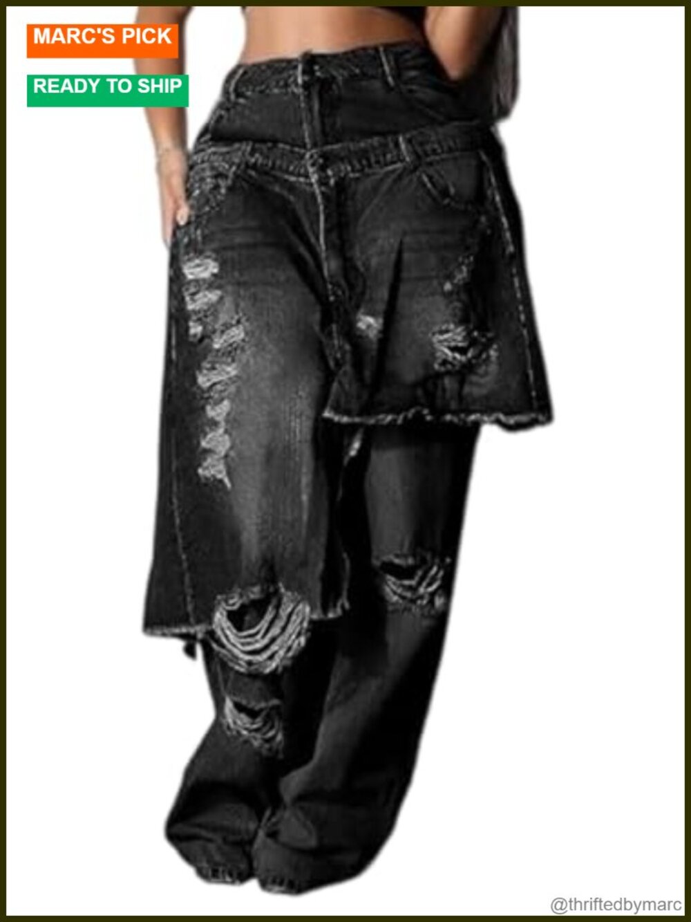 High Waist Baggy Wide Leg Distressed Jeans Women Streetwear Ripped Patchwork Y2K